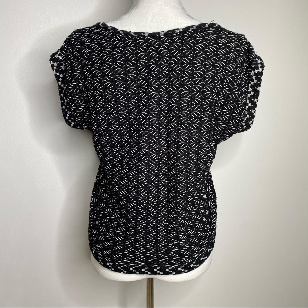 Anthropologie postmark black & white textured knit top size x small - Picture 5 of 8
